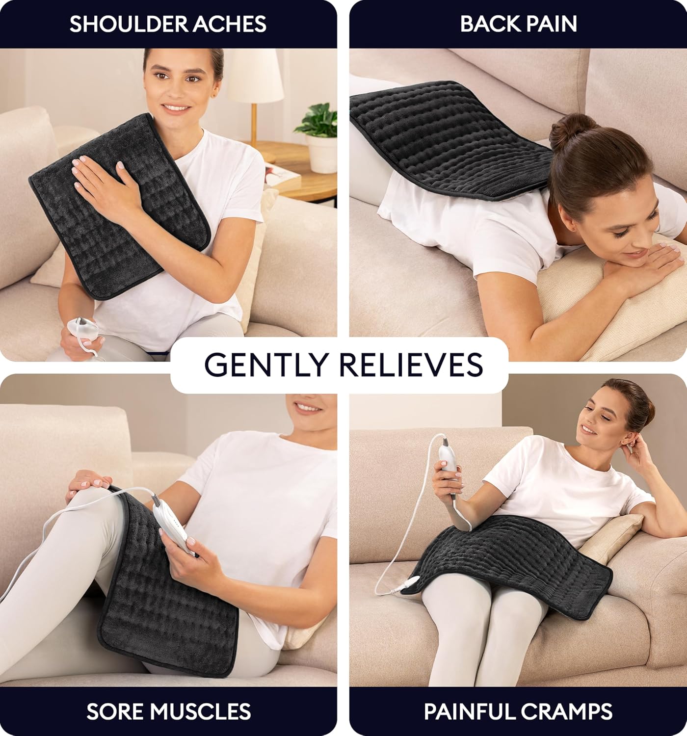 Heating Pad XL, Double-sided, Jet Black