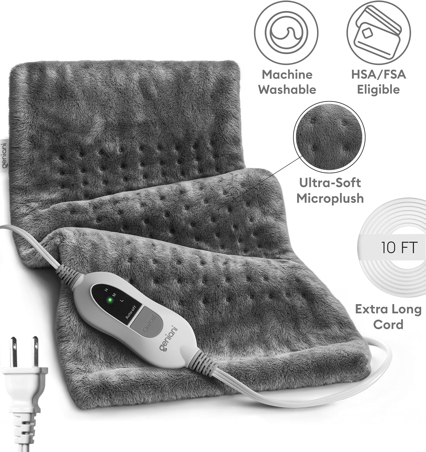 Heating Pad XL, Double-sided, Tabby Gray