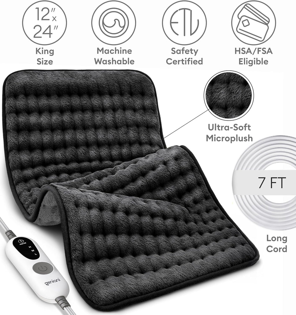 Heating Pad XL, Double-sided, Jet Black