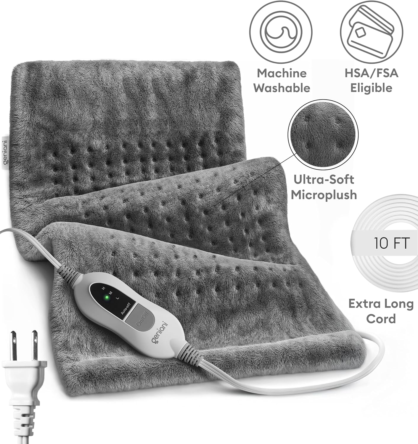 Heating Pad XXL, Soft Gray